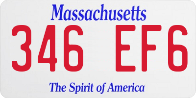MA license plate 346EF6