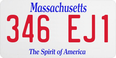 MA license plate 346EJ1