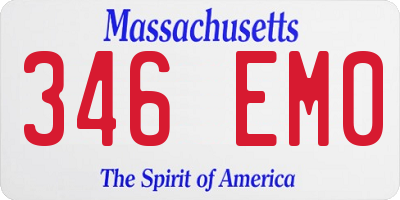 MA license plate 346EM0