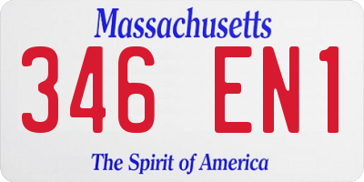 MA license plate 346EN1
