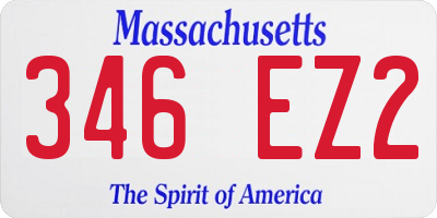 MA license plate 346EZ2