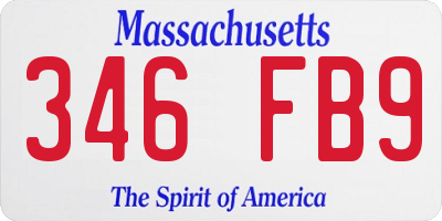 MA license plate 346FB9