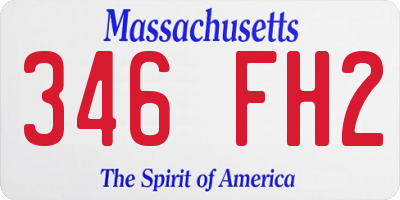 MA license plate 346FH2