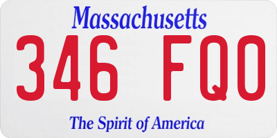 MA license plate 346FQ0