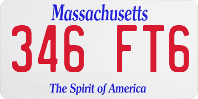 MA license plate 346FT6