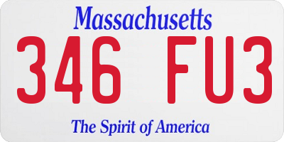 MA license plate 346FU3