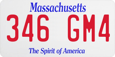 MA license plate 346GM4