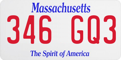 MA license plate 346GQ3