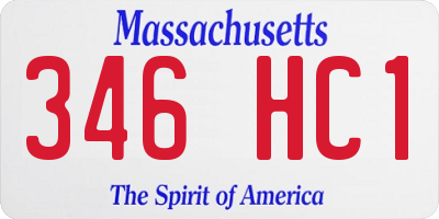 MA license plate 346HC1