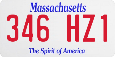 MA license plate 346HZ1