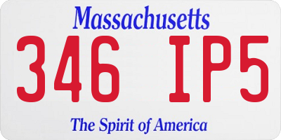 MA license plate 346IP5