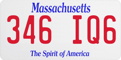 MA license plate 346IQ6