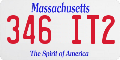 MA license plate 346IT2