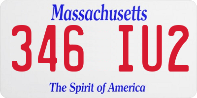 MA license plate 346IU2