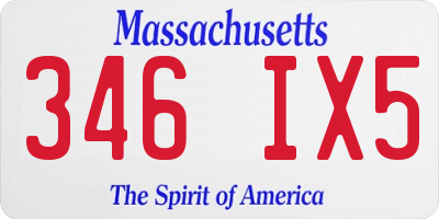 MA license plate 346IX5