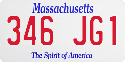 MA license plate 346JG1