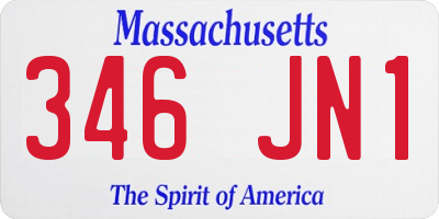 MA license plate 346JN1