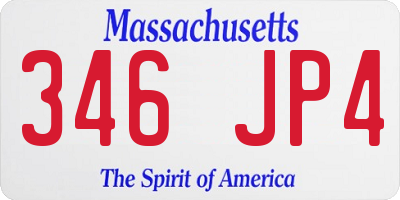 MA license plate 346JP4