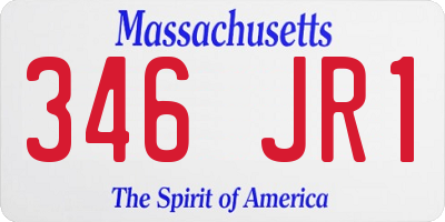 MA license plate 346JR1