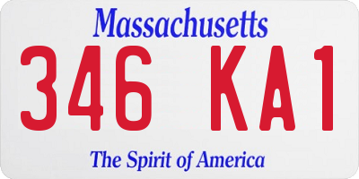 MA license plate 346KA1