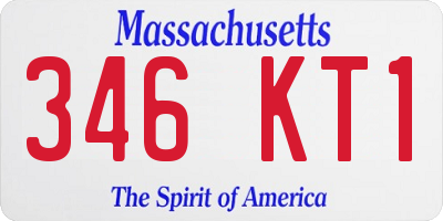 MA license plate 346KT1