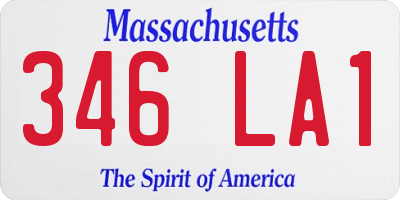 MA license plate 346LA1
