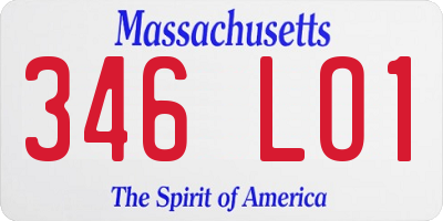 MA license plate 346LO1