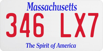 MA license plate 346LX7