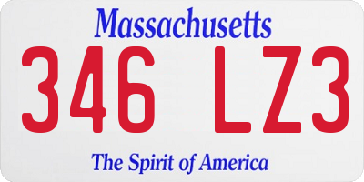 MA license plate 346LZ3