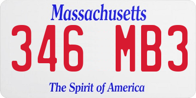 MA license plate 346MB3