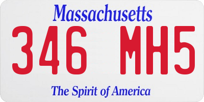 MA license plate 346MH5