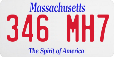 MA license plate 346MH7
