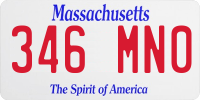 MA license plate 346MN0
