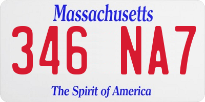 MA license plate 346NA7