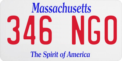 MA license plate 346NG0