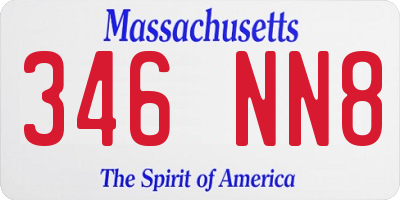 MA license plate 346NN8