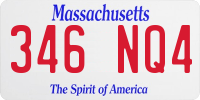 MA license plate 346NQ4