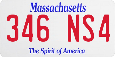 MA license plate 346NS4
