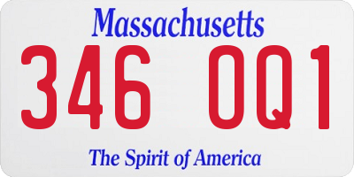 MA license plate 346OQ1
