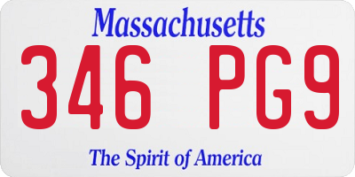 MA license plate 346PG9