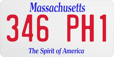 MA license plate 346PH1