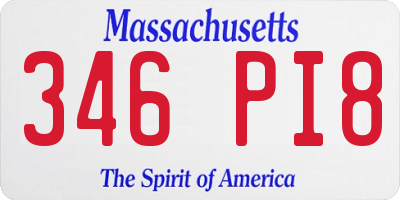 MA license plate 346PI8