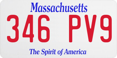 MA license plate 346PV9