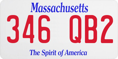 MA license plate 346QB2