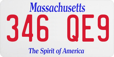 MA license plate 346QE9