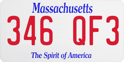 MA license plate 346QF3