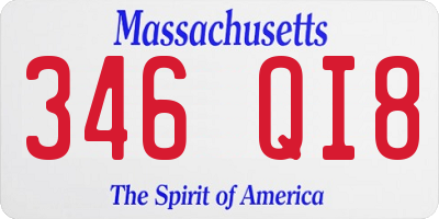 MA license plate 346QI8