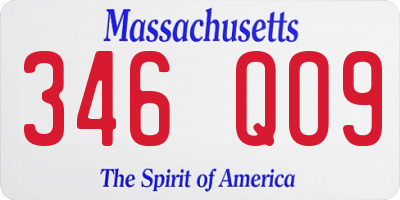 MA license plate 346QO9