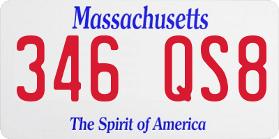 MA license plate 346QS8