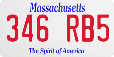 MA license plate 346RB5